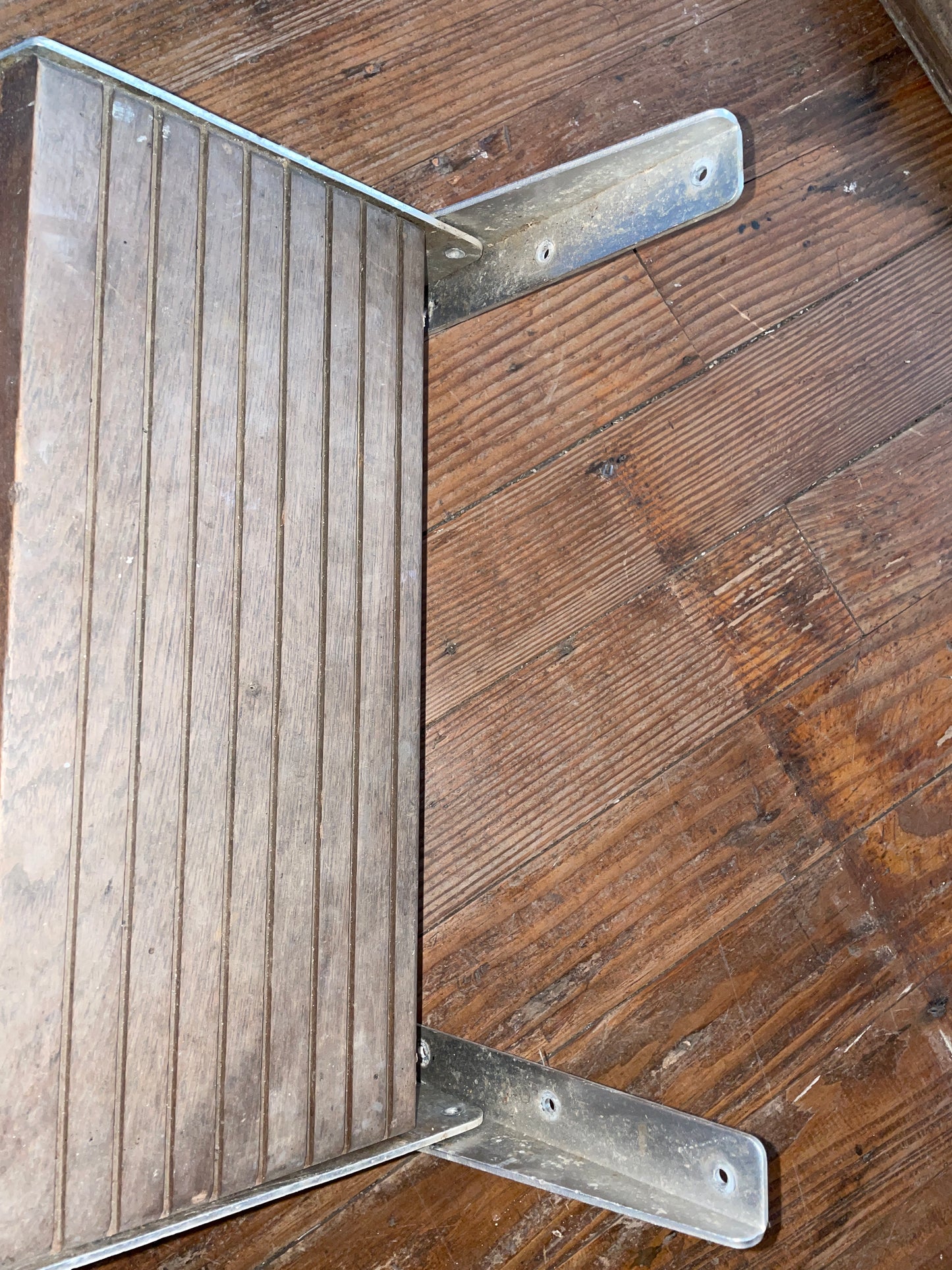 Single Teak Folding Step