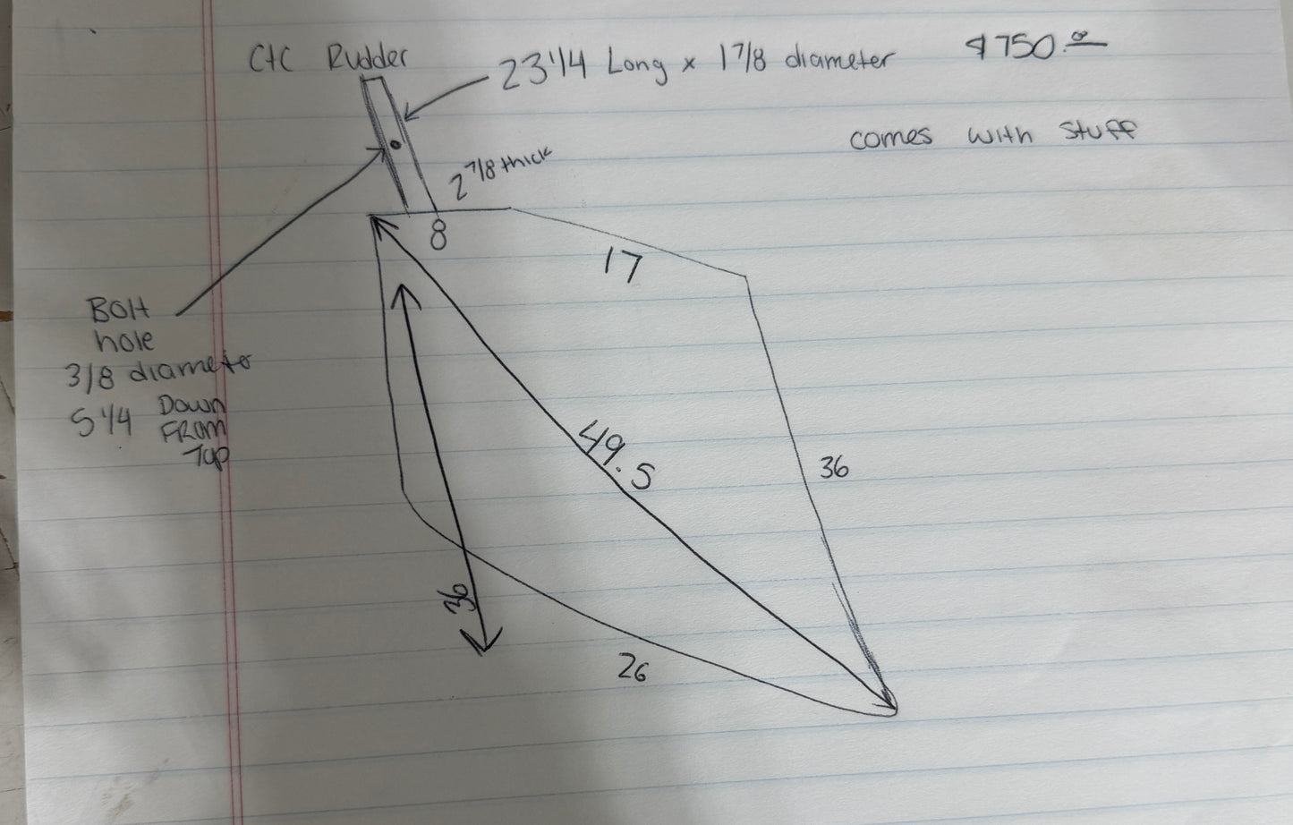 CNC 30 Rudder & Accessories