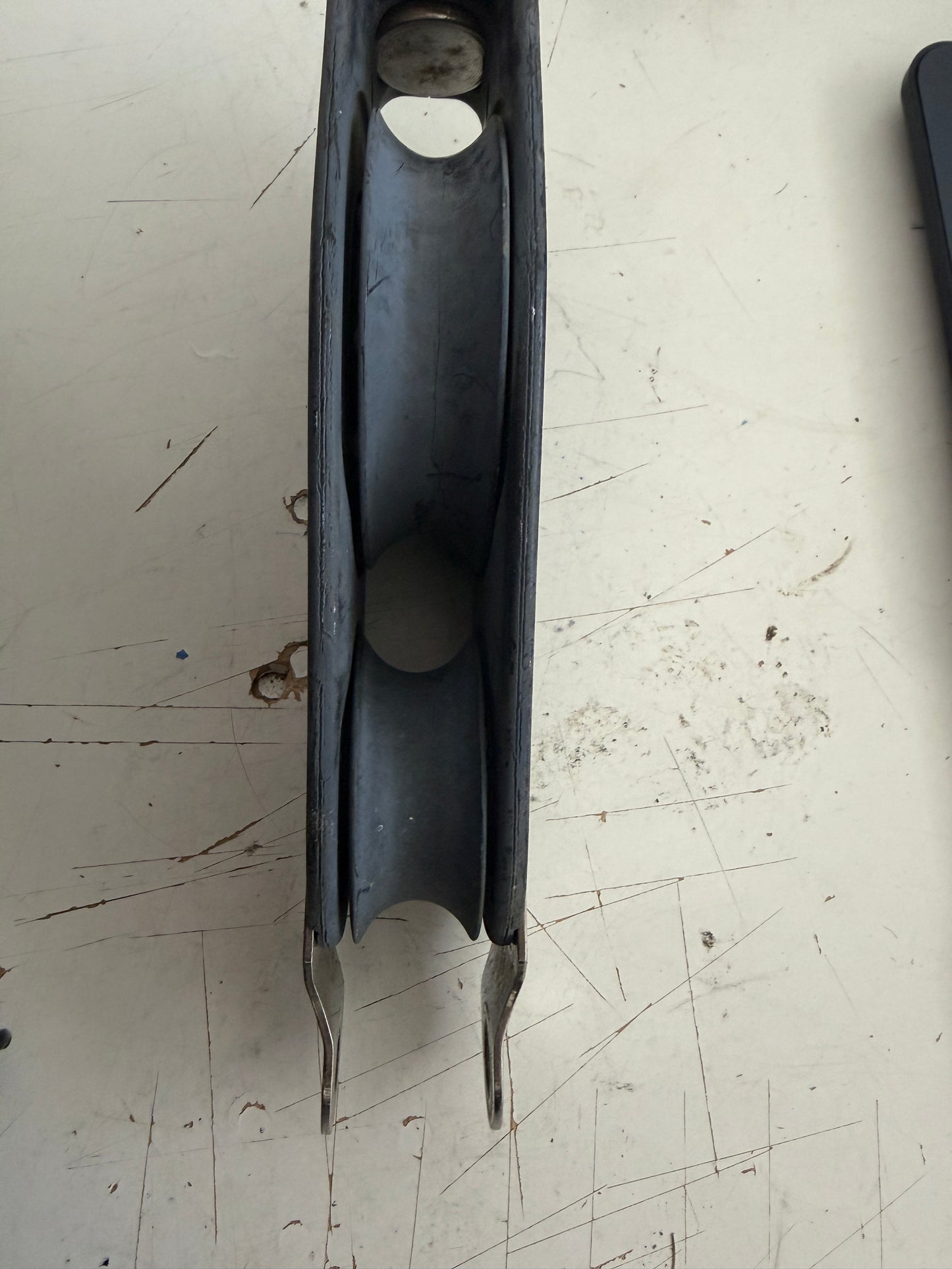 Large Harken Swivel Fiddle With Beckett- 3” And 2 1/8” Sheaves- 5/8” Line