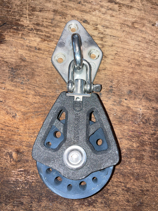Lewmar 3” x 1/2” Line  Single Block With Merriman Pad Eye