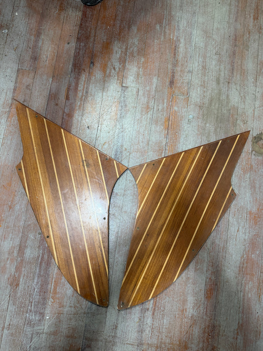 PAIR AFT. STEP PORT&STARBOARD SIDE Teak & Holly Wood- Catalina Morgan 38 -- #286