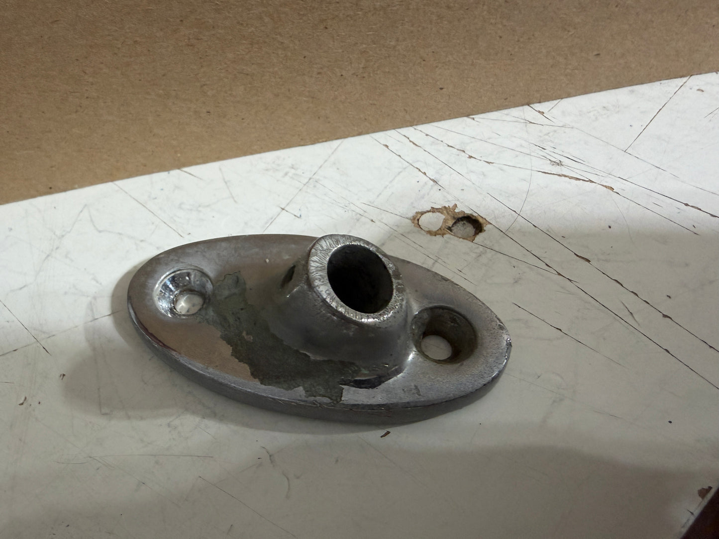 Chrome Bronze Stanchion Gate Foot - 1/2" Diameter