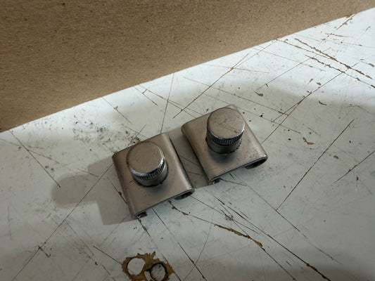 PAIR 3/4" Stainless Steel Screw Top Track Ends