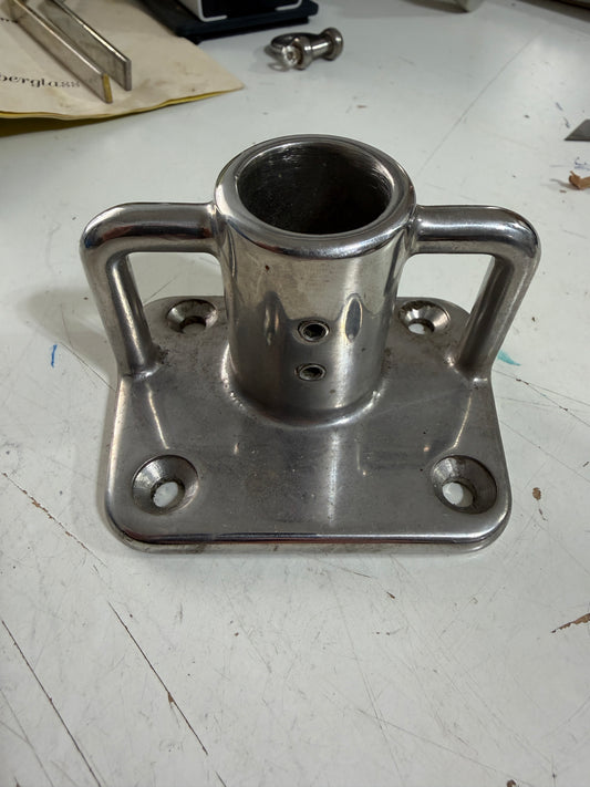 Stainless Angled 1" Diameter Tubing Stanchion Base