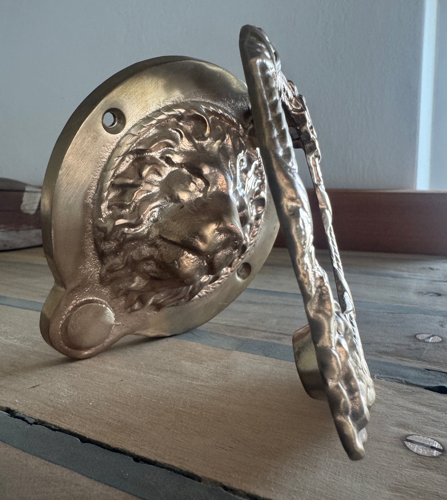 Bronze Lion Door Knocker - Heavy Brass - Made in USA
