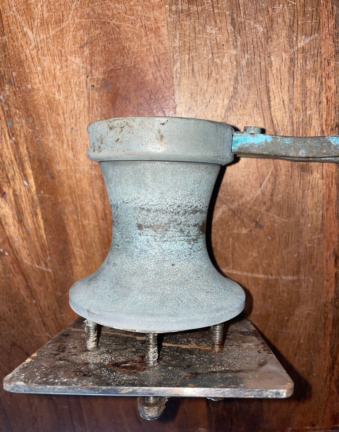 Small Vintage Bronze Winch With Bronze Handle