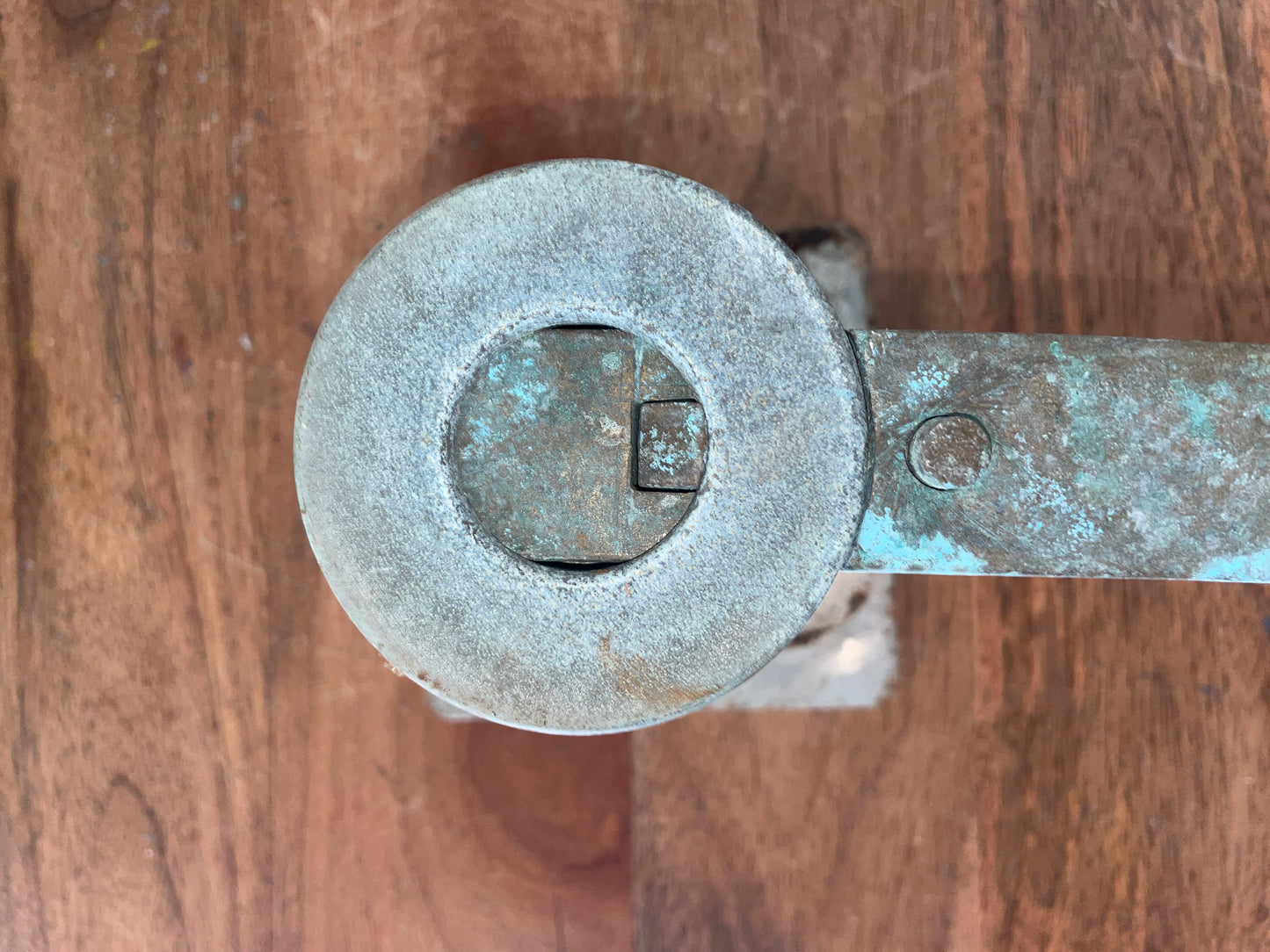 Small Vintage Bronze Winch With Bronze Handle