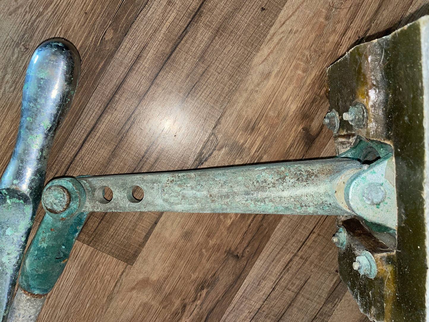 Vintage Bronze Deck Mount Throttle Control With Handle