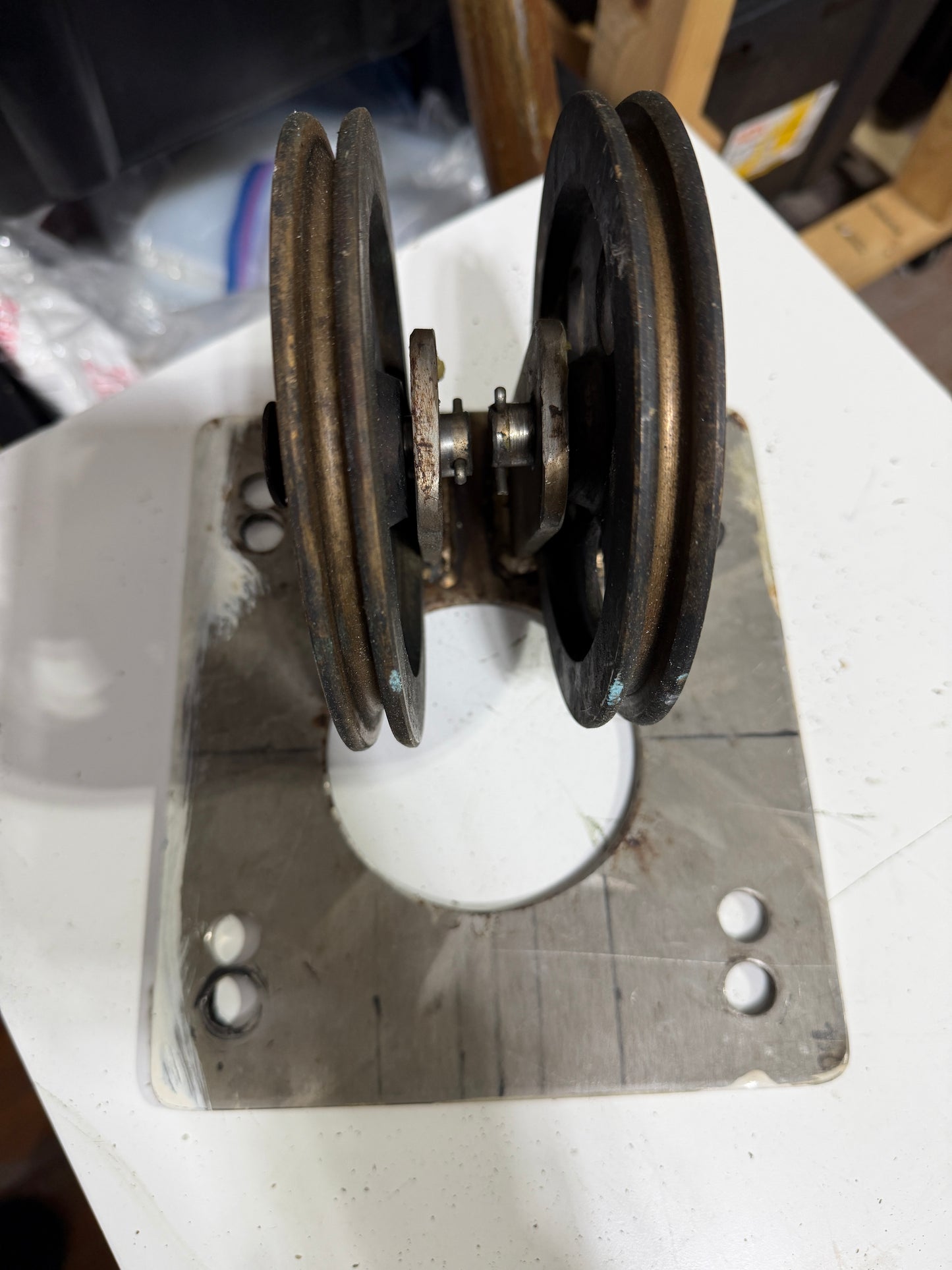 6" Bronze Steering Idlers on Stainless Base