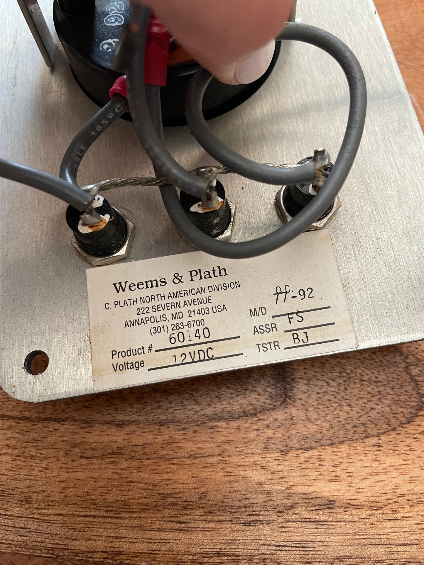 Weems & Plath 3 Button 12VDC Panel
