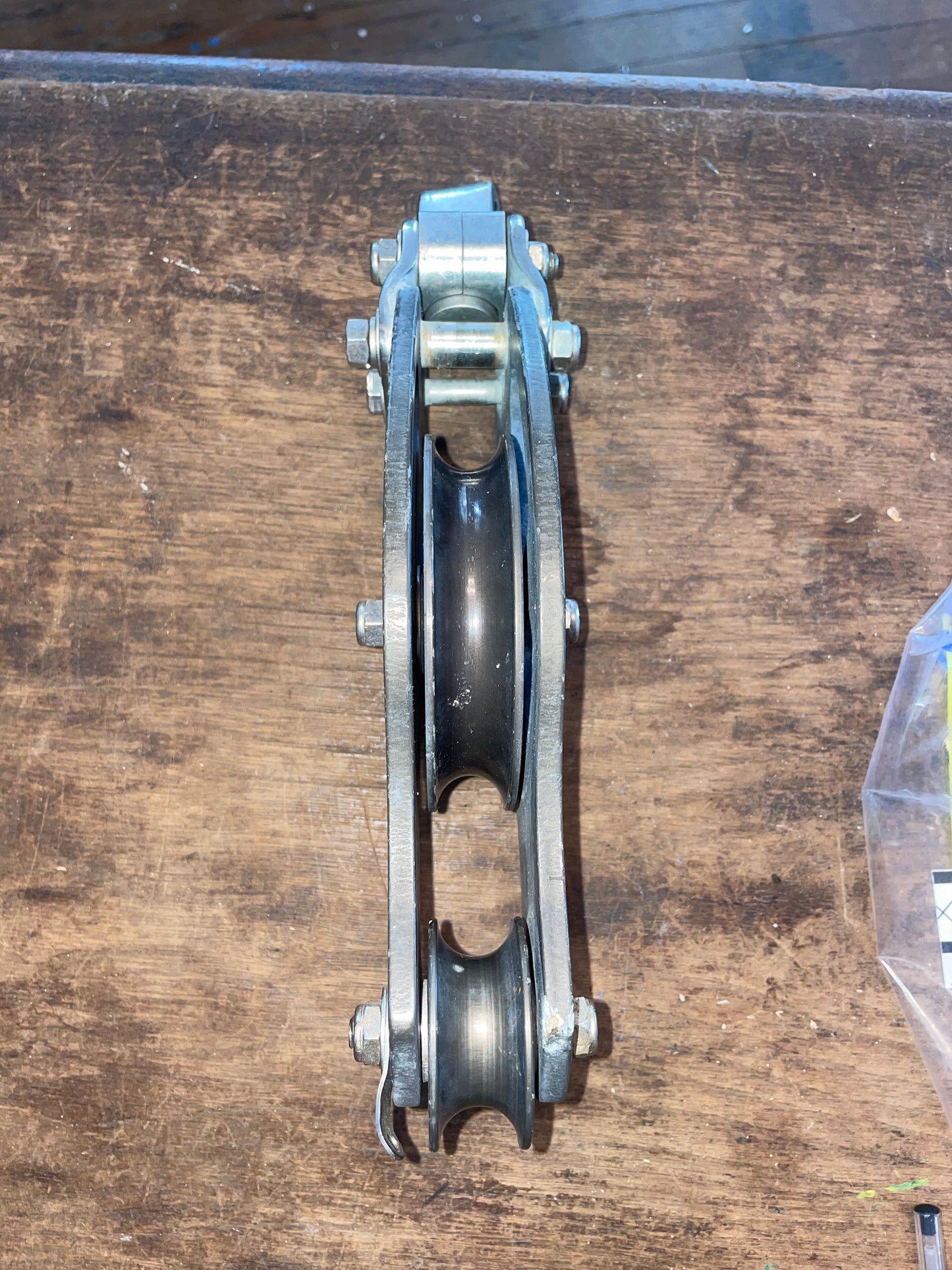 Large Penguin Swivel  Fiddle Block - 4” & 1 3/4” Sheaves - 5/8” Line
