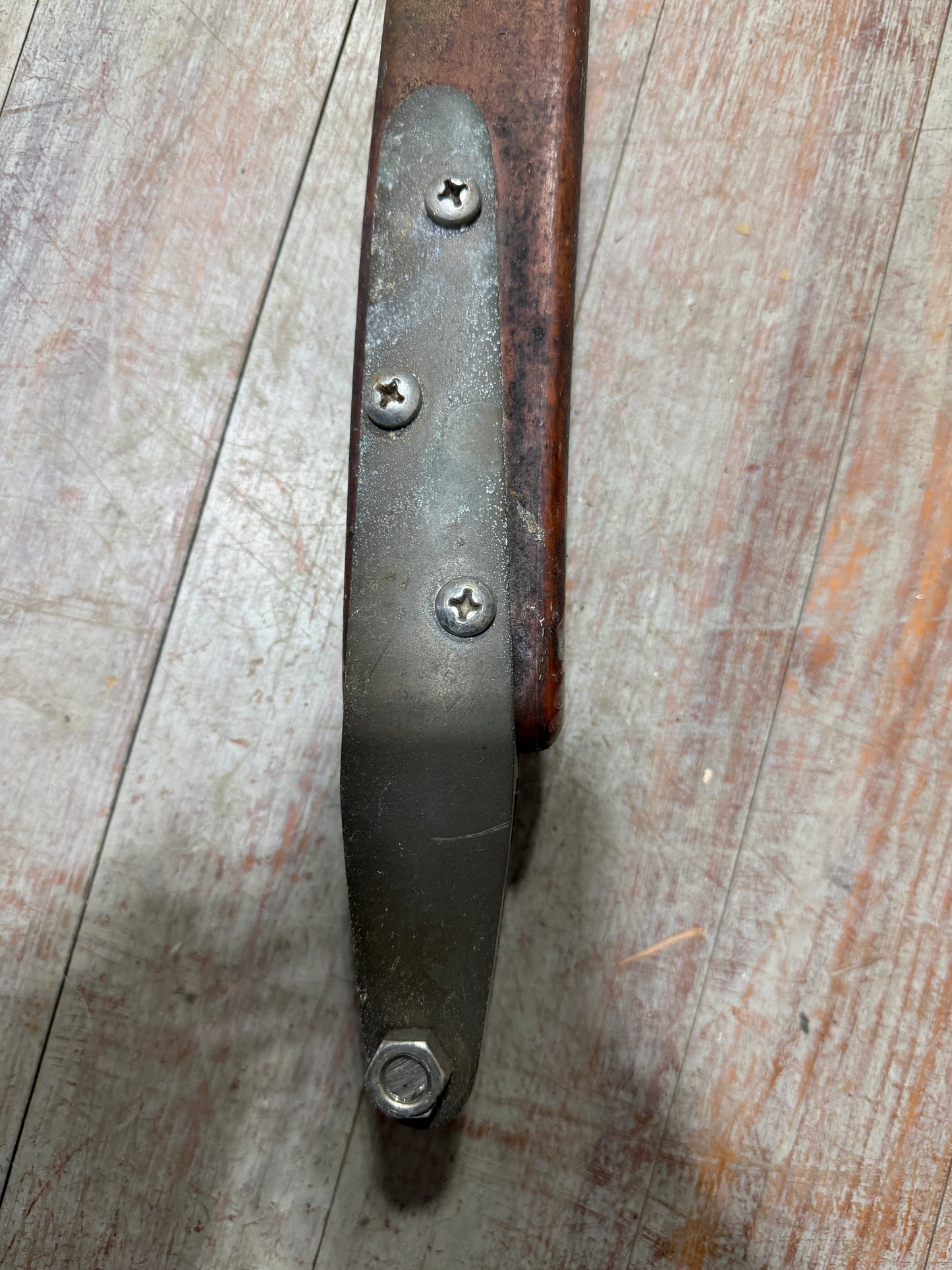 45" Slightly Curved Tiller Handle - Bronze Hardware -- #25