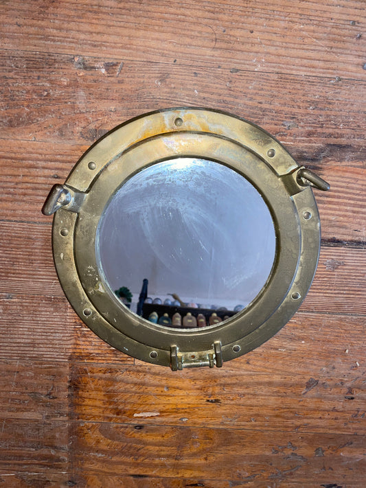 Brass Portlight Mirror- 11 9/16” Diameter