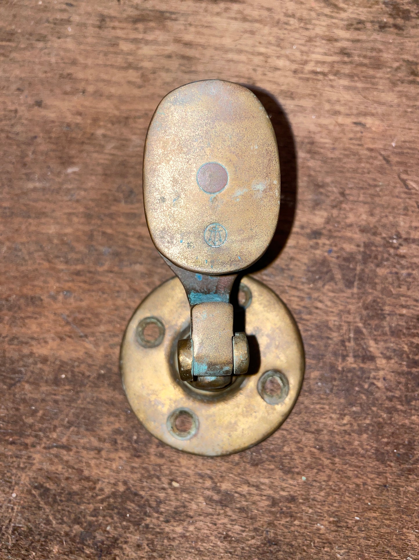 Small Vintage Merriman Bronze Deck Mounted Swivel Snatch Block
