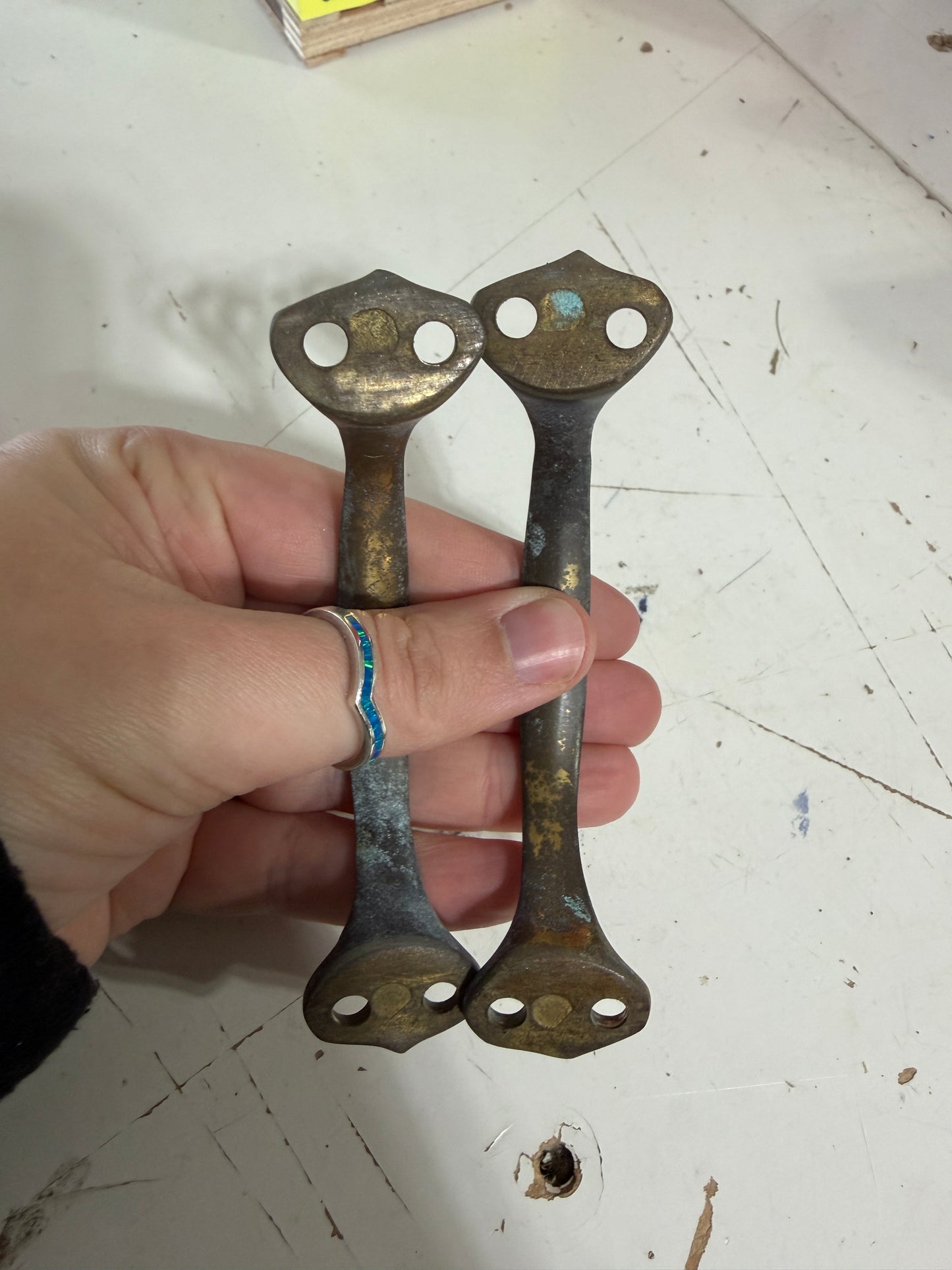 PAIR 4" Bronze Handle Pulls