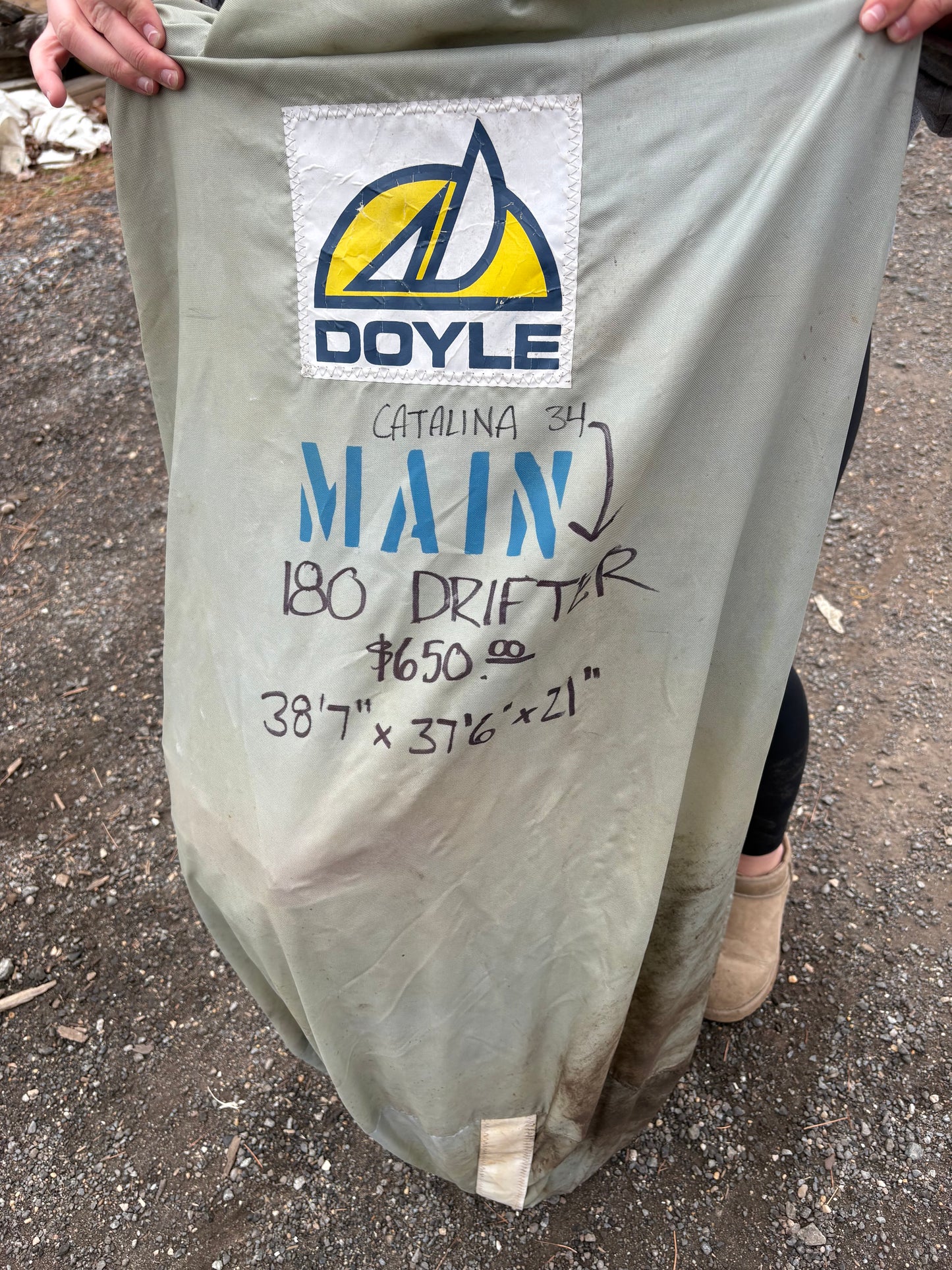 Catalina 34 - 180 Drifter Sail - 38'7" x 37'6" x 21"