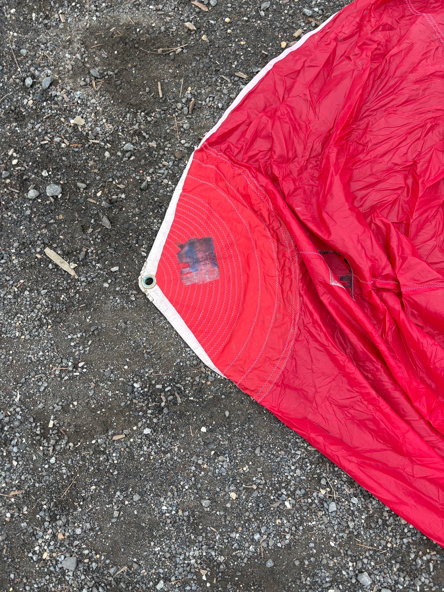 Small Red White & Blue Spinnaker Sail - 18'10" Symmetrical x 12'10" Foot