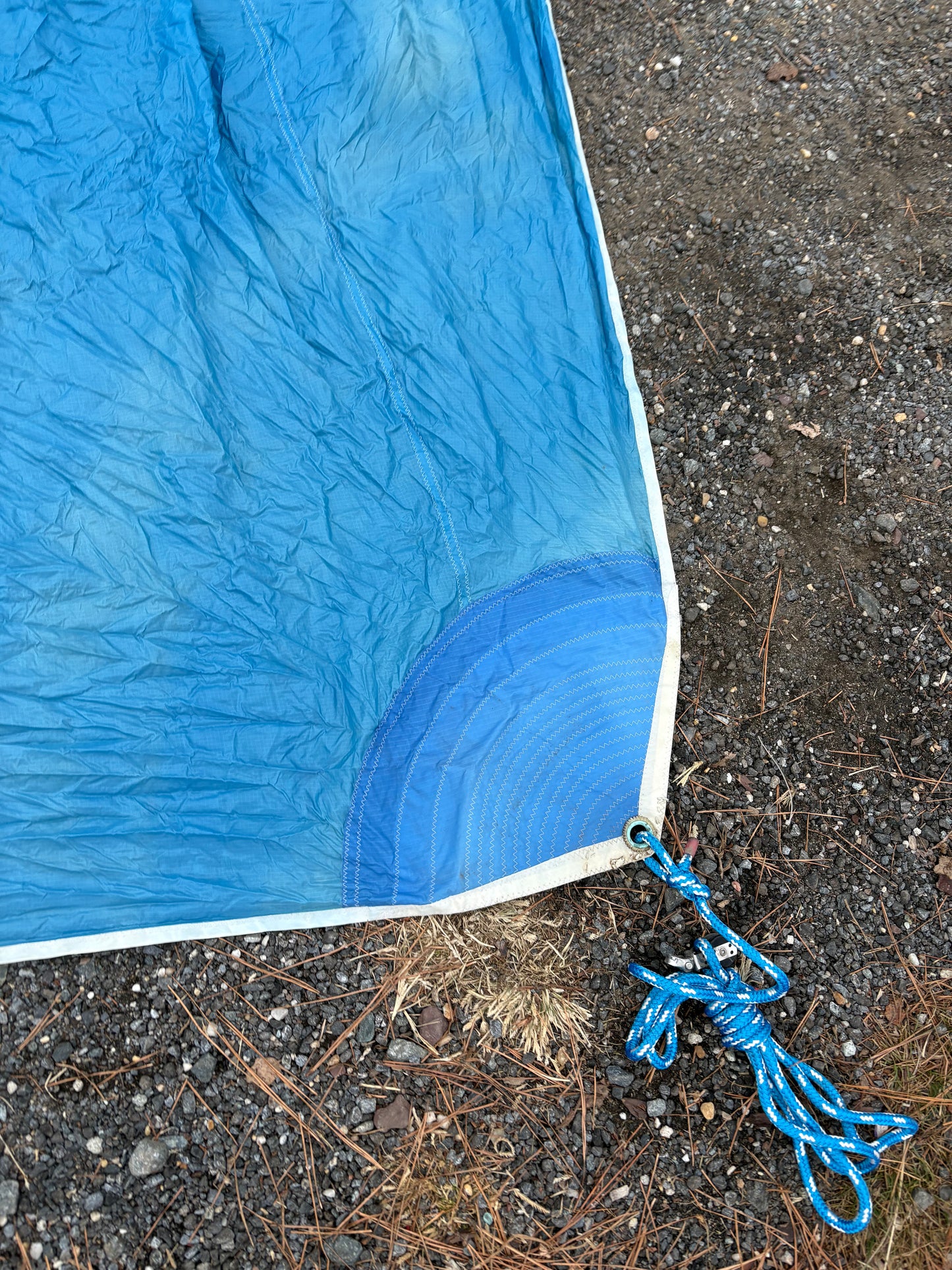 Small Red White & Blue Spinnaker Sail - 18'10" Symmetrical x 12'10" Foot