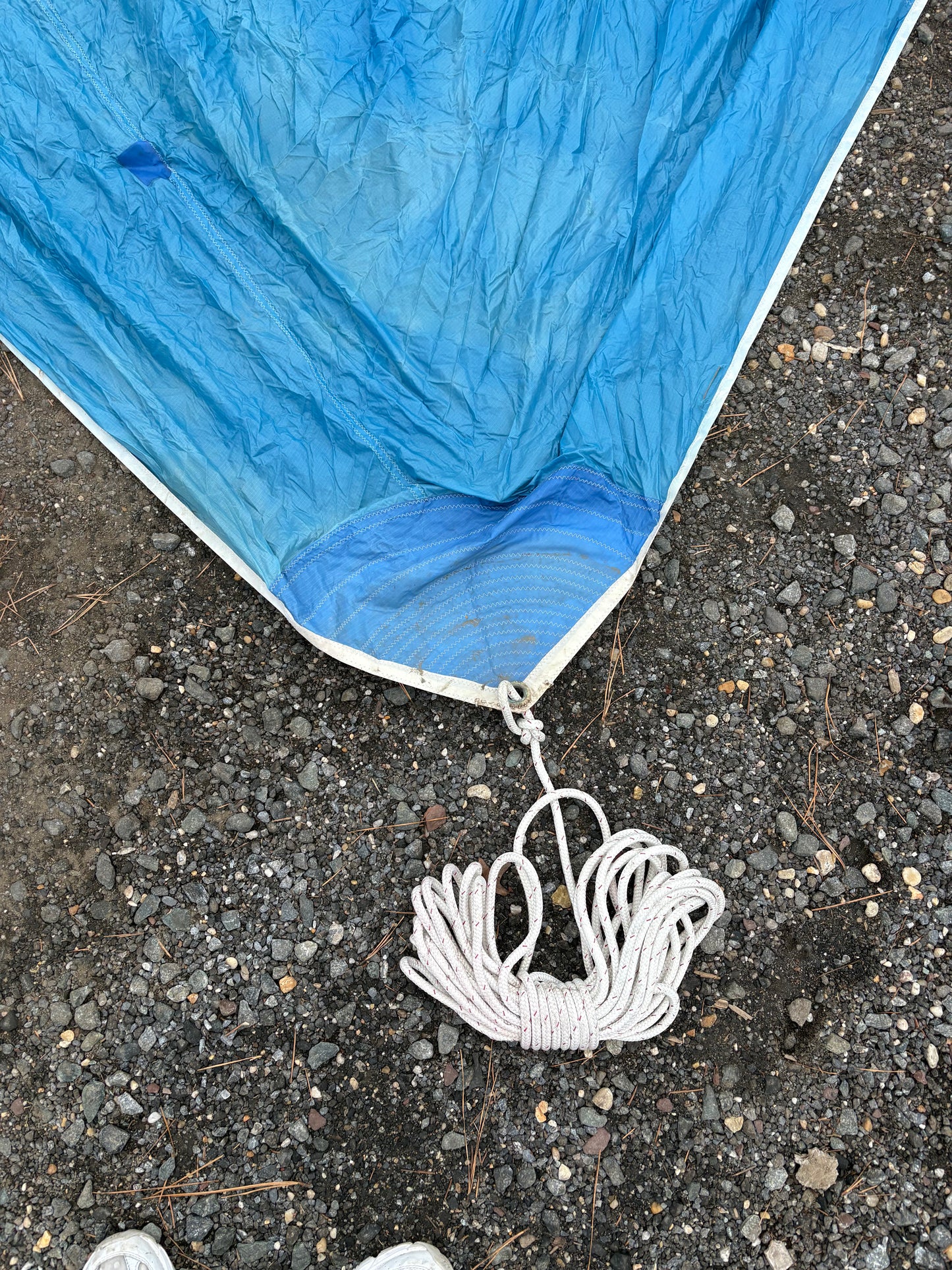 Small Red White & Blue Spinnaker Sail - 18'10" Symmetrical x 12'10" Foot