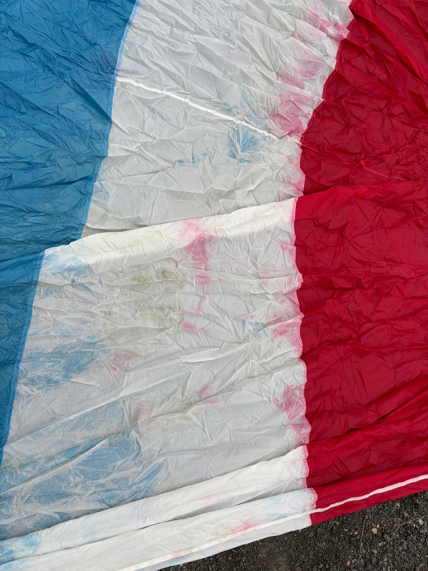 Small Red White & Blue Spinnaker Sail - 18'10" Symmetrical x 12'10" Foot