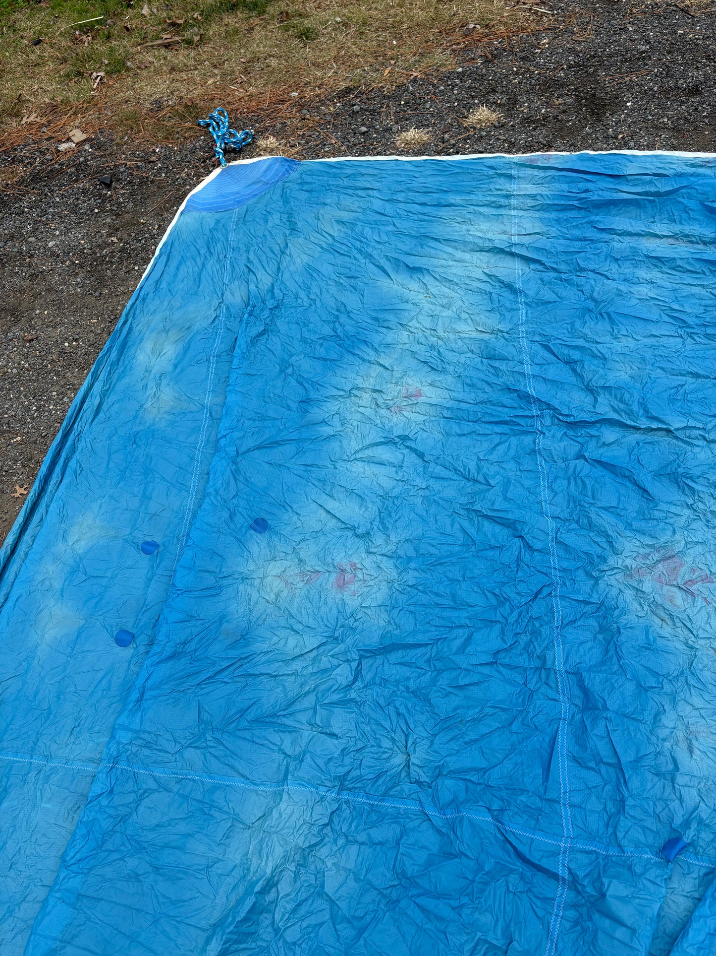 Small Red White & Blue Spinnaker Sail - 18'10" Symmetrical x 12'10" Foot