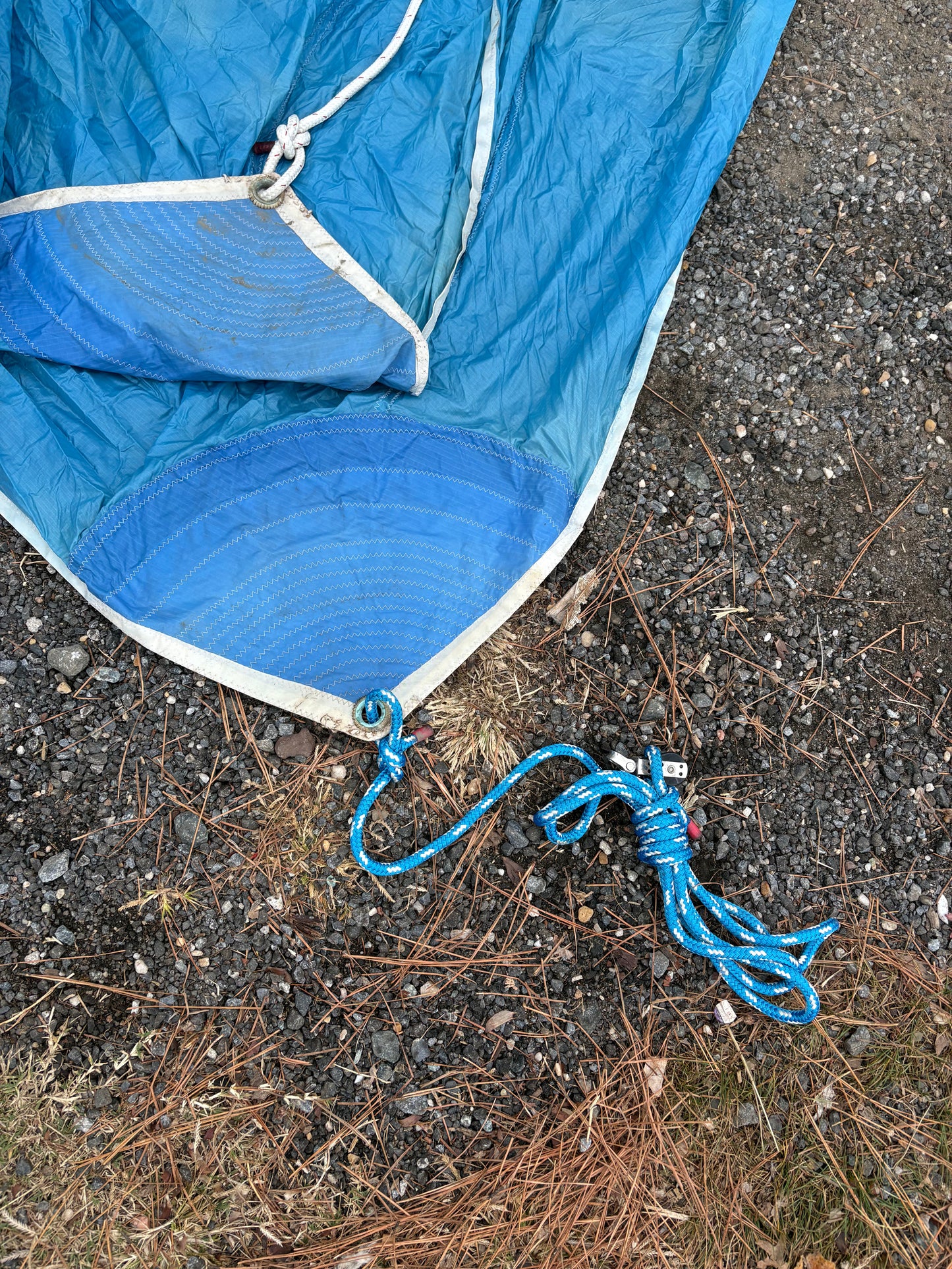 Small Red White & Blue Spinnaker Sail - 18'10" Symmetrical x 12'10" Foot