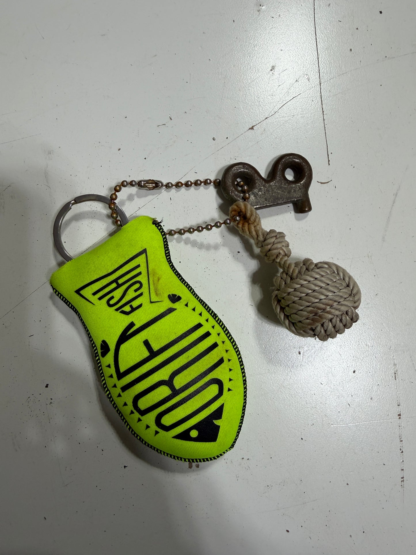 1 1/8" Width Bronze Fuel Key With Key Chain Float