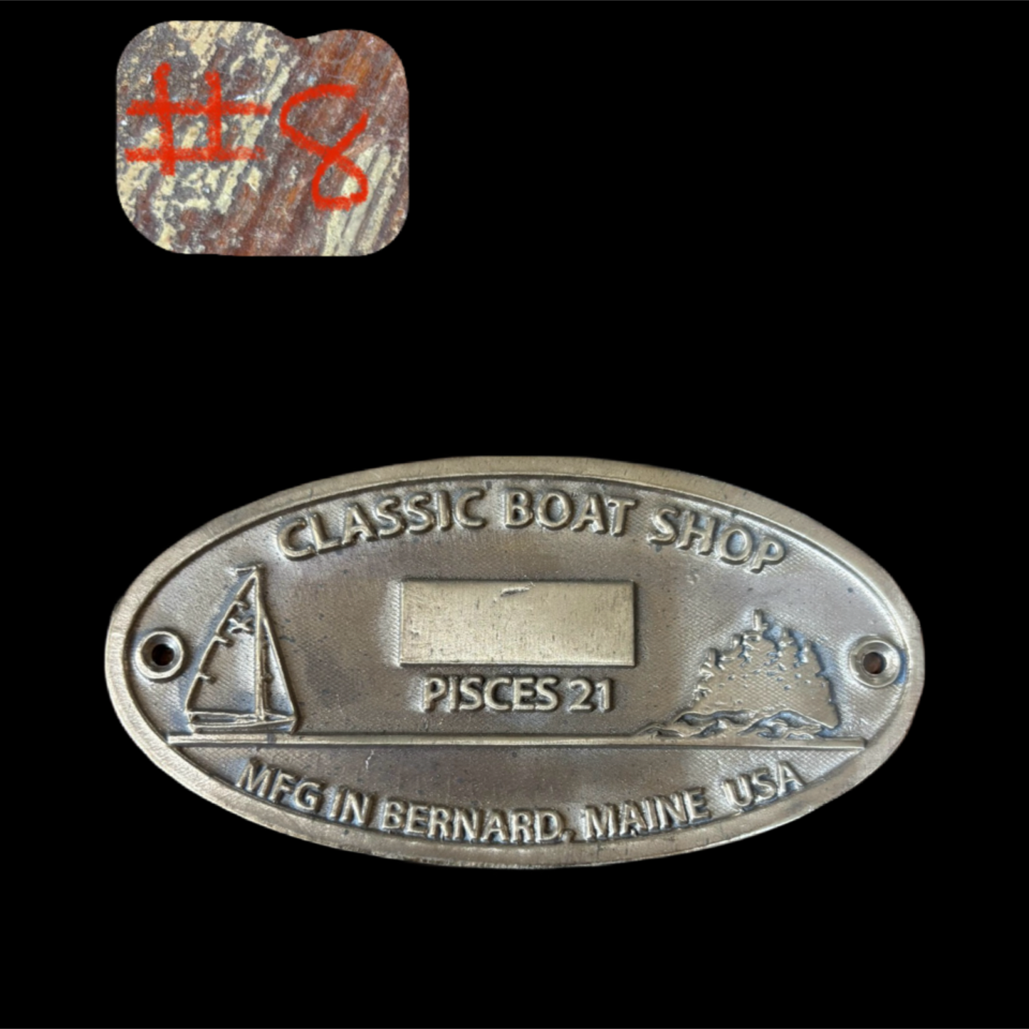 Classic Boat Shop Pisces 21 Builders Plate
