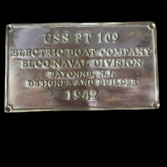 USS PT 109 ELECTRIC BOAT COMPANY ELCO NAVAL DIVISION Plaque