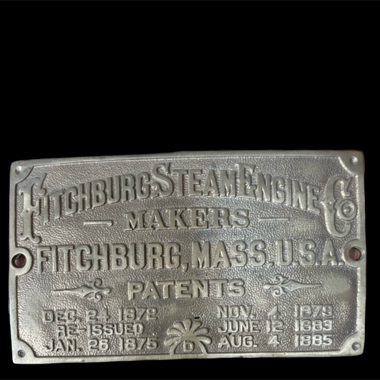 Fitchburg Steam Engine Makers Builders Plate