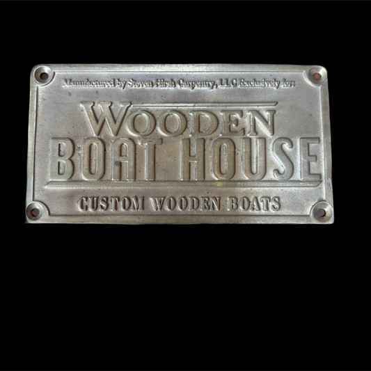 Wooden Boat House Custom Wood Boats Builders Plate