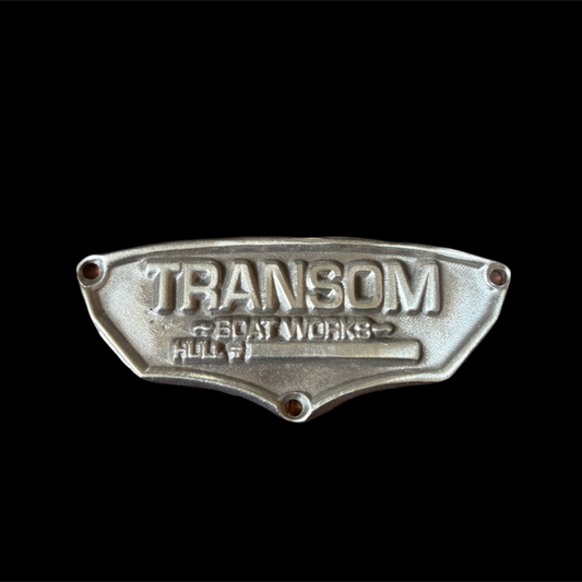 Transom Boat Works Builders Plate