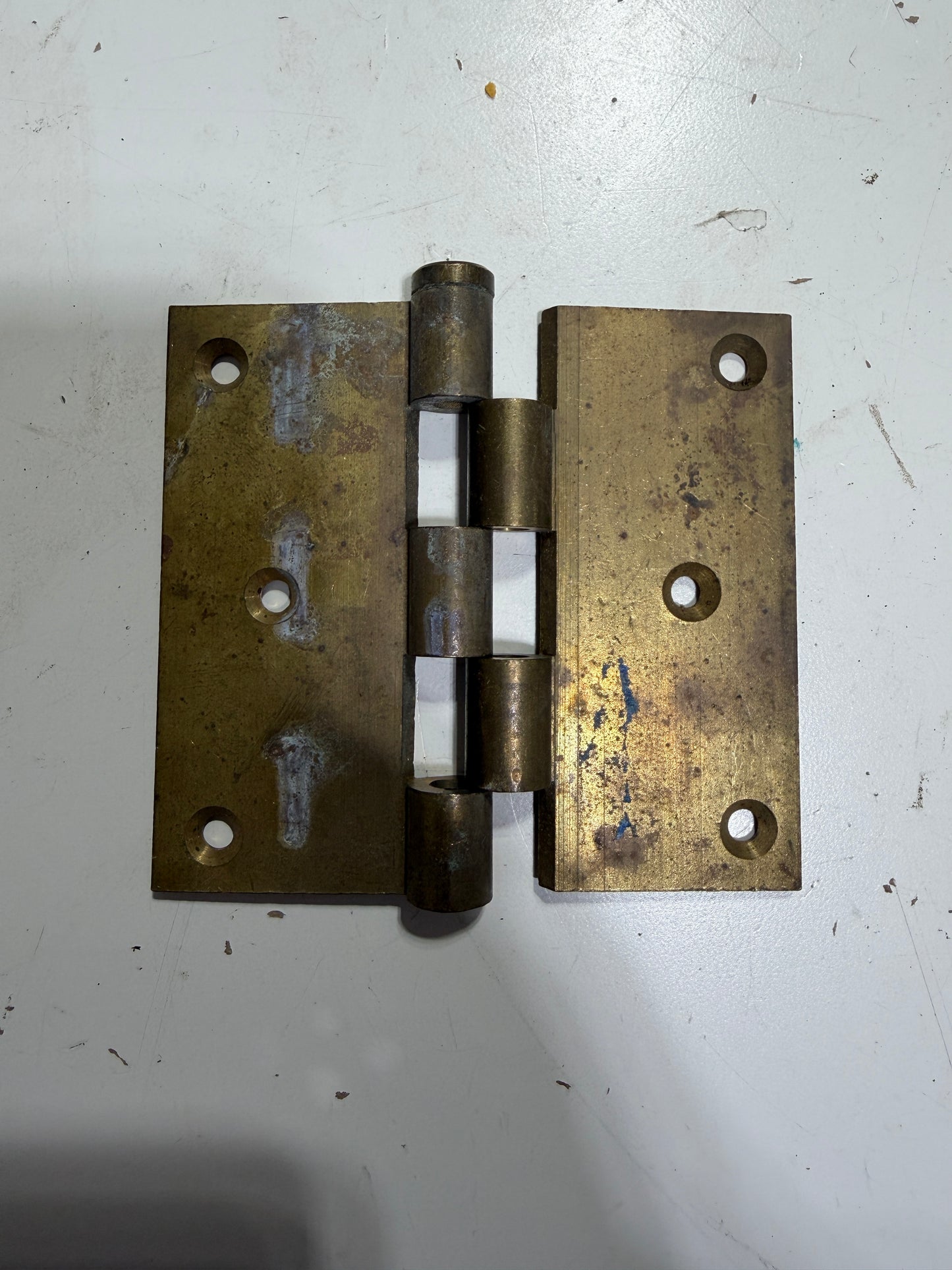 3 1/2" Long x 3 1/2" Wide Brass Hinge - NO CENTER ROD