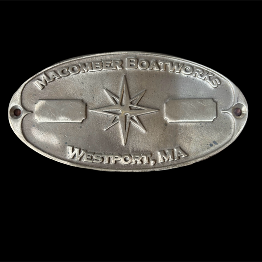 Macomber Boatworks Westport MA. Builders Plate