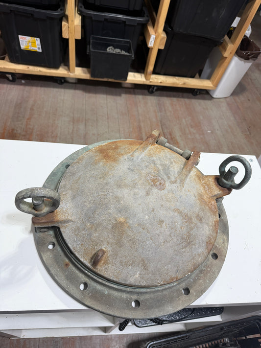 Vintage 12 1/2" Diameter Galvanized / Bronze Port Light