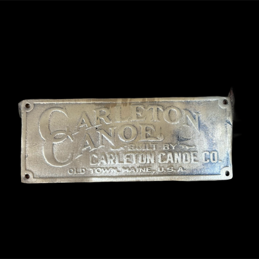 Carleton Canoe Built BY Carleton Canoe CO. Builders Plate