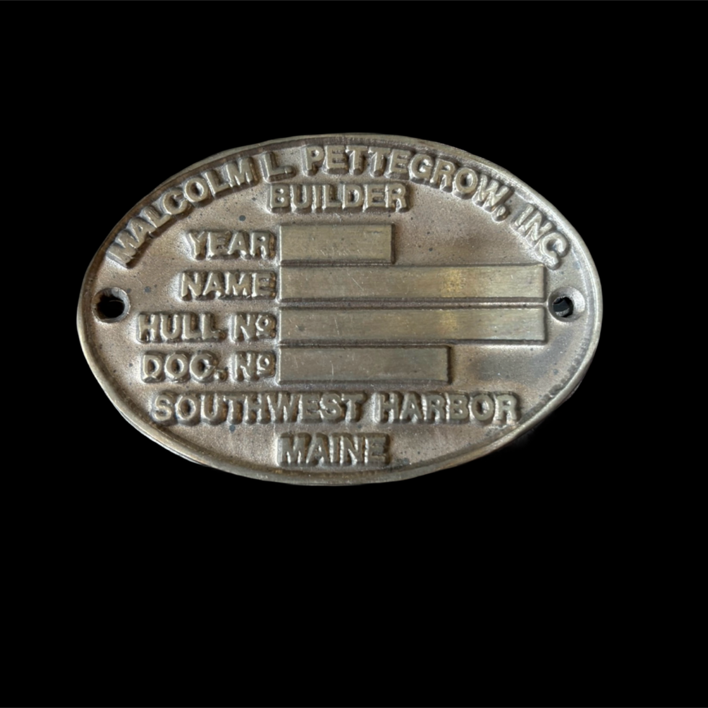 Malcolm L Pettegrow INC Builders Plate