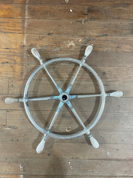 24" 6 Spoke Chrome Bronze Wheel - 1" Keyed Shaft
