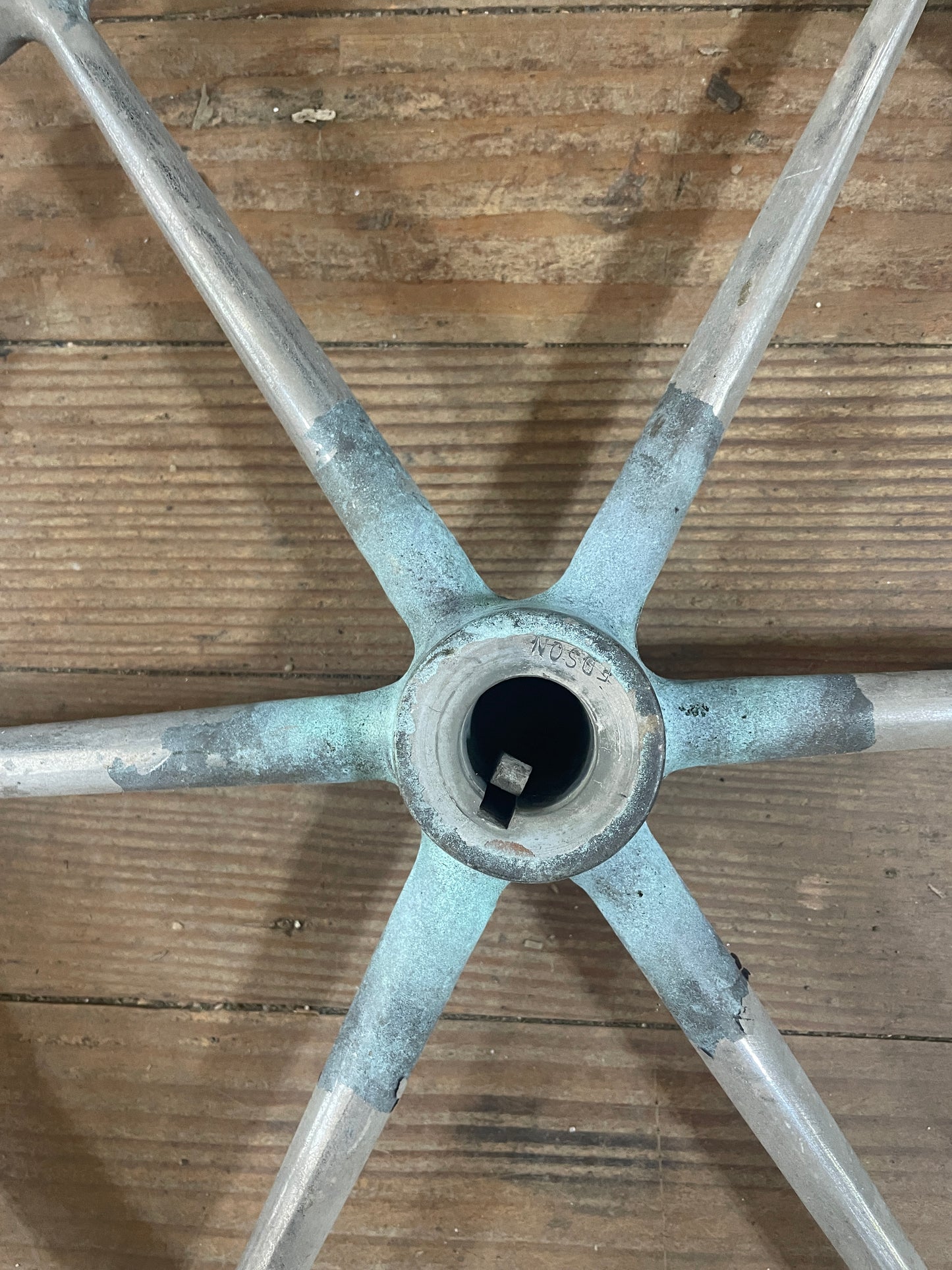 24" 6 Spoke Chrome Bronze Wheel - 1" Keyed Shaft