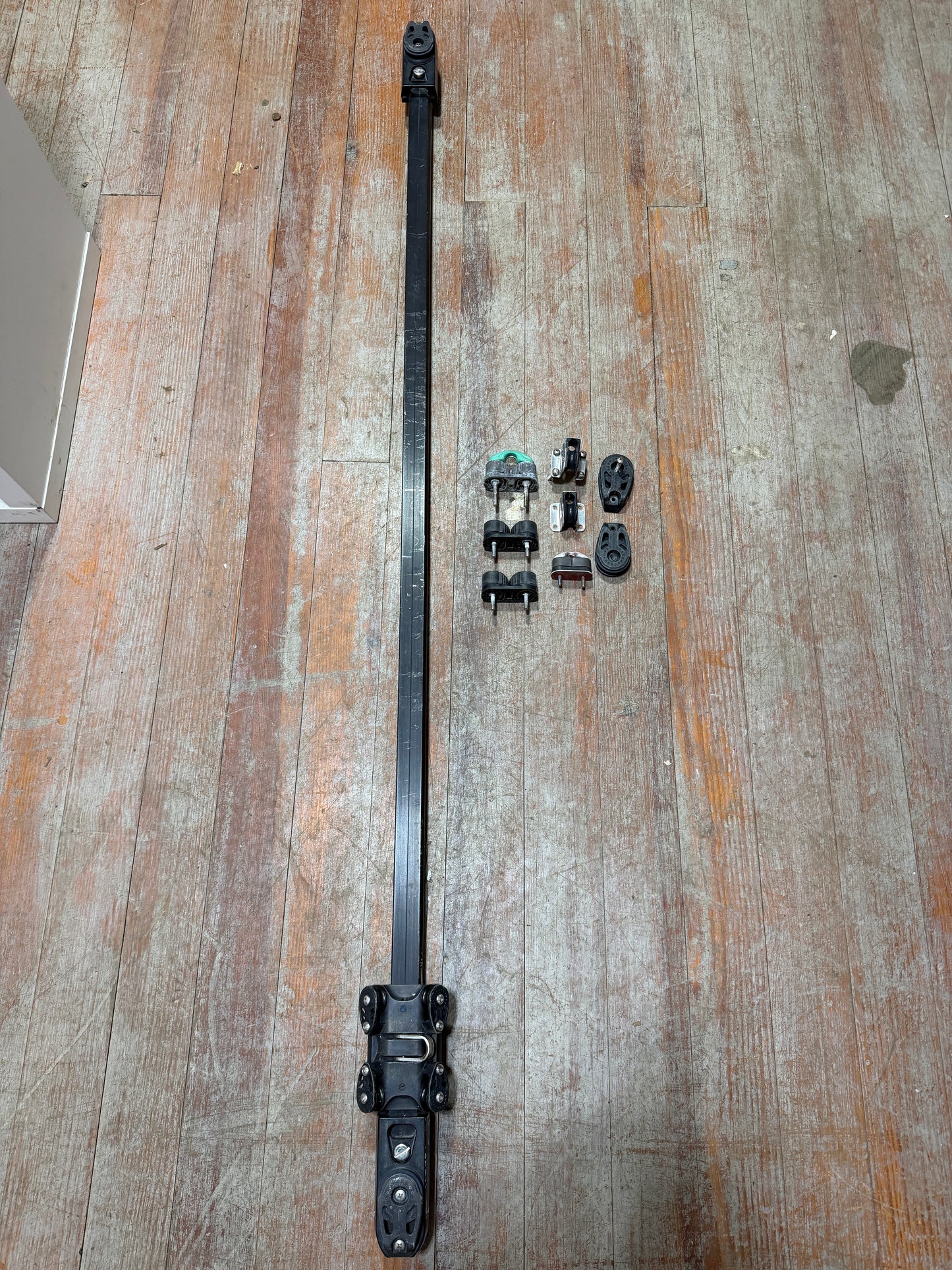 Traveler and Deck Hardware from J29, all Harken Parts - Cam Cleats & Blocks