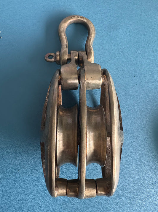 Bronze 5/8" Double Cage Block with Bow Shackle