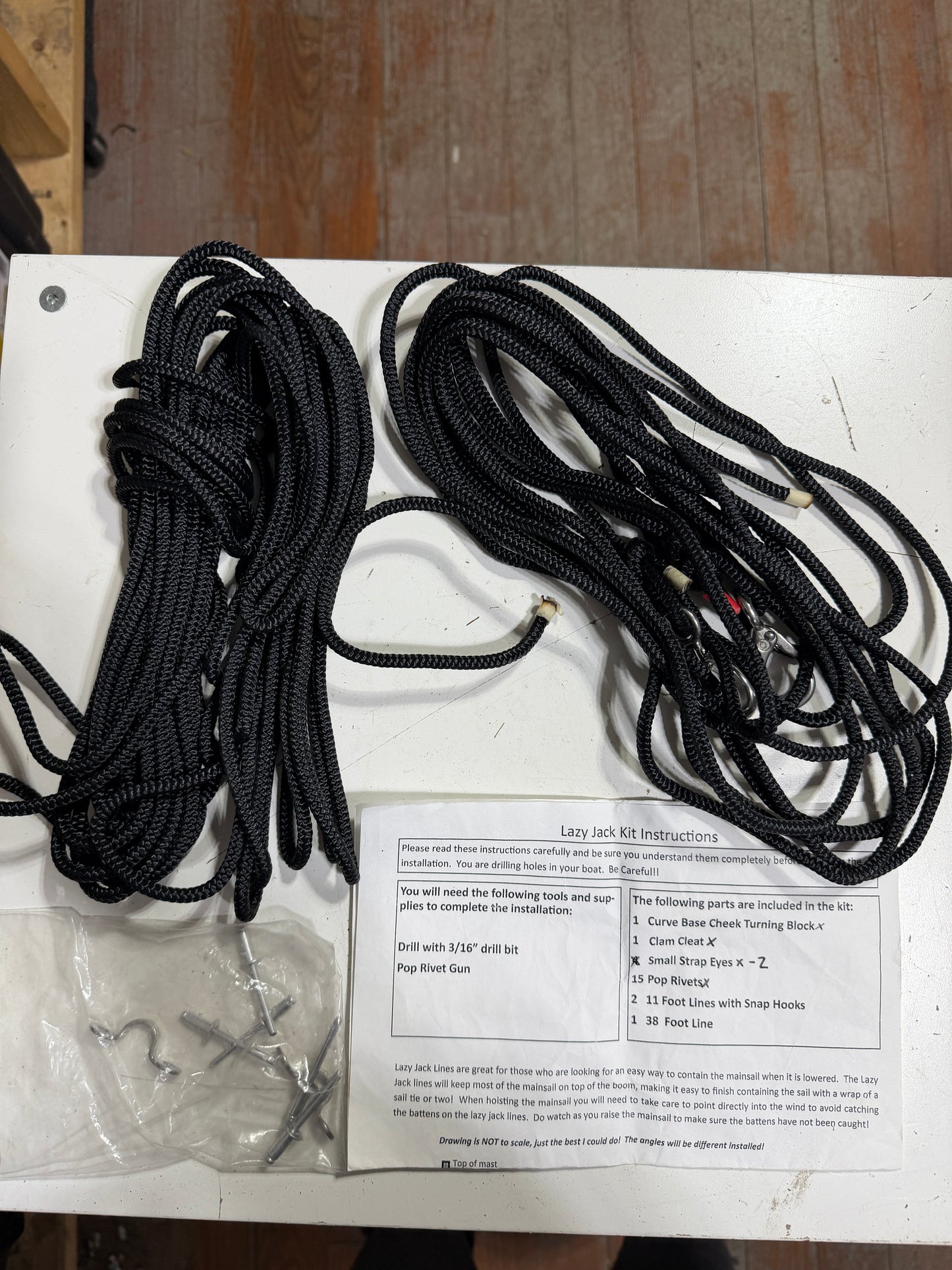 Lazy Jack Kit - 38' Line & 2 11' Lines - NEW But not complete -- 1998 MacGregor 26X