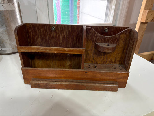 Wall Mount Teak Tool Holder/Shelf Off Crealock 37