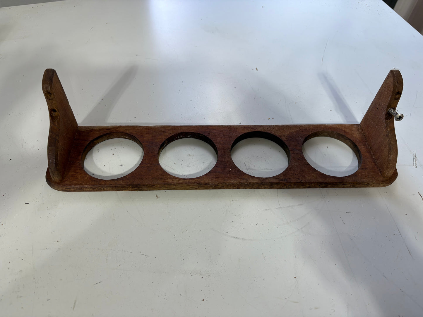 Teak Wall Mounted Cup Holder (4 cups)