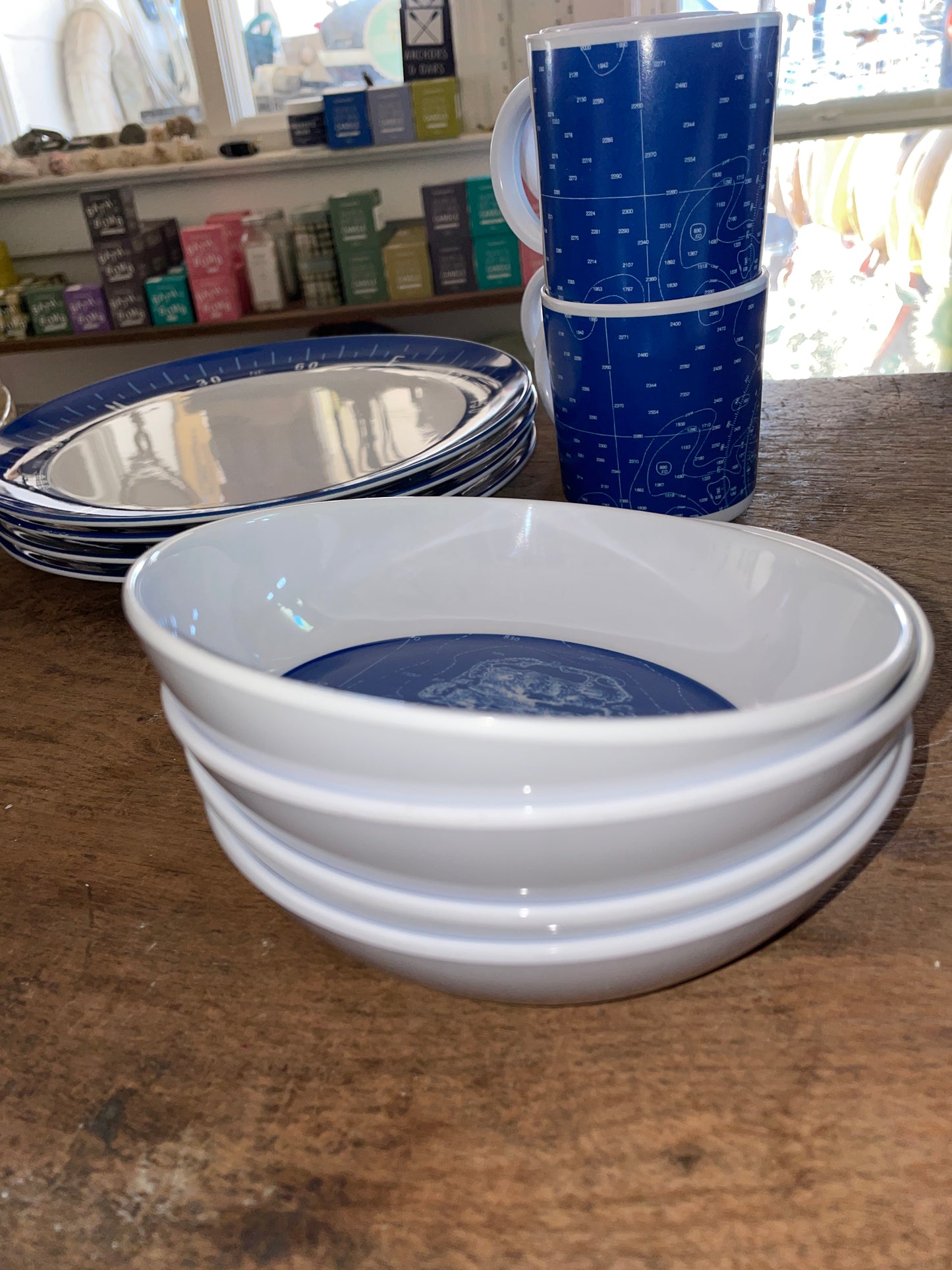 Set Of 4 Navigational Dishes (4 Large Plate, 4 Bowls & 4 Mugs)