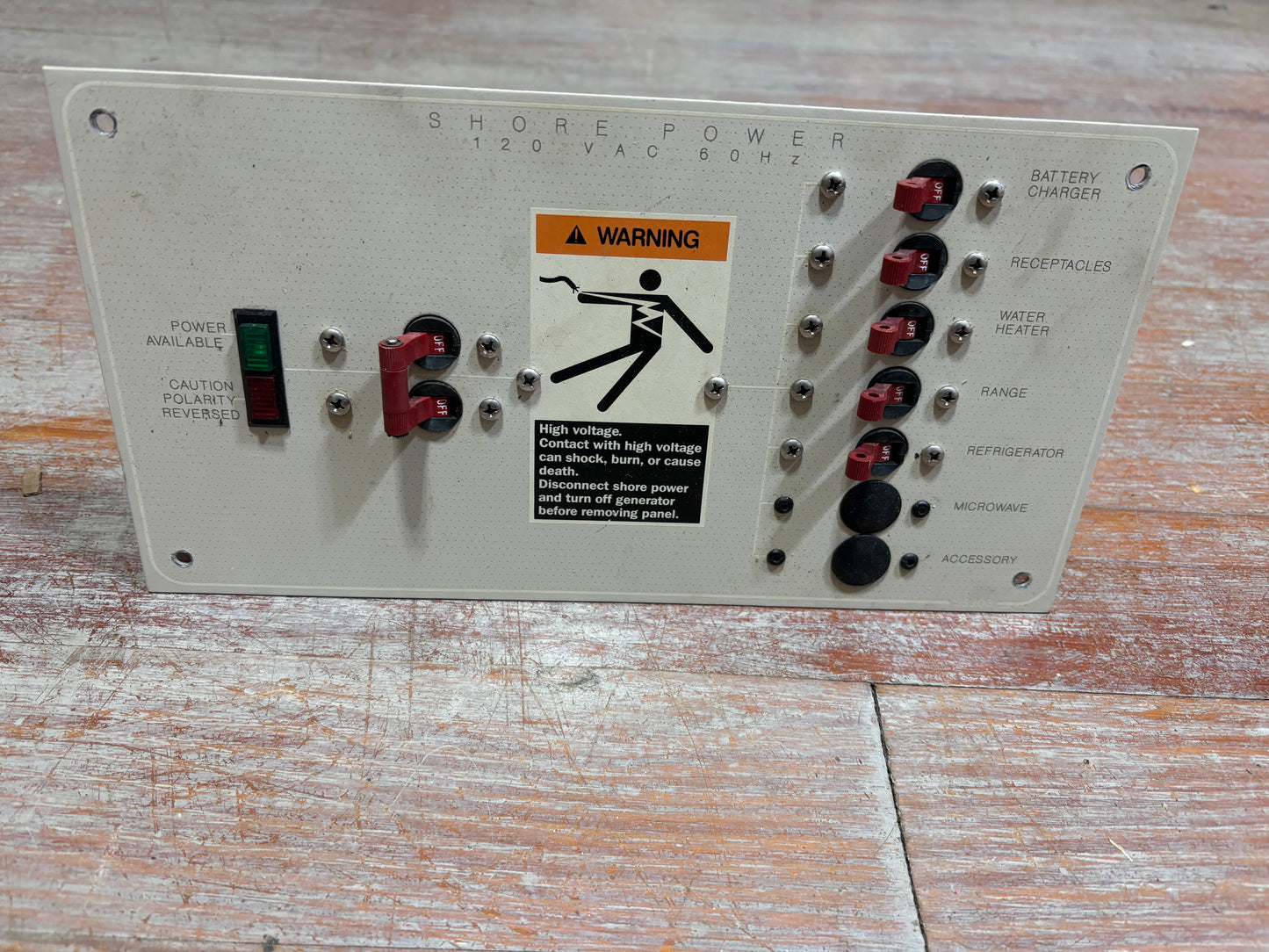 Shore Power 120 VAC 60HZ Panel