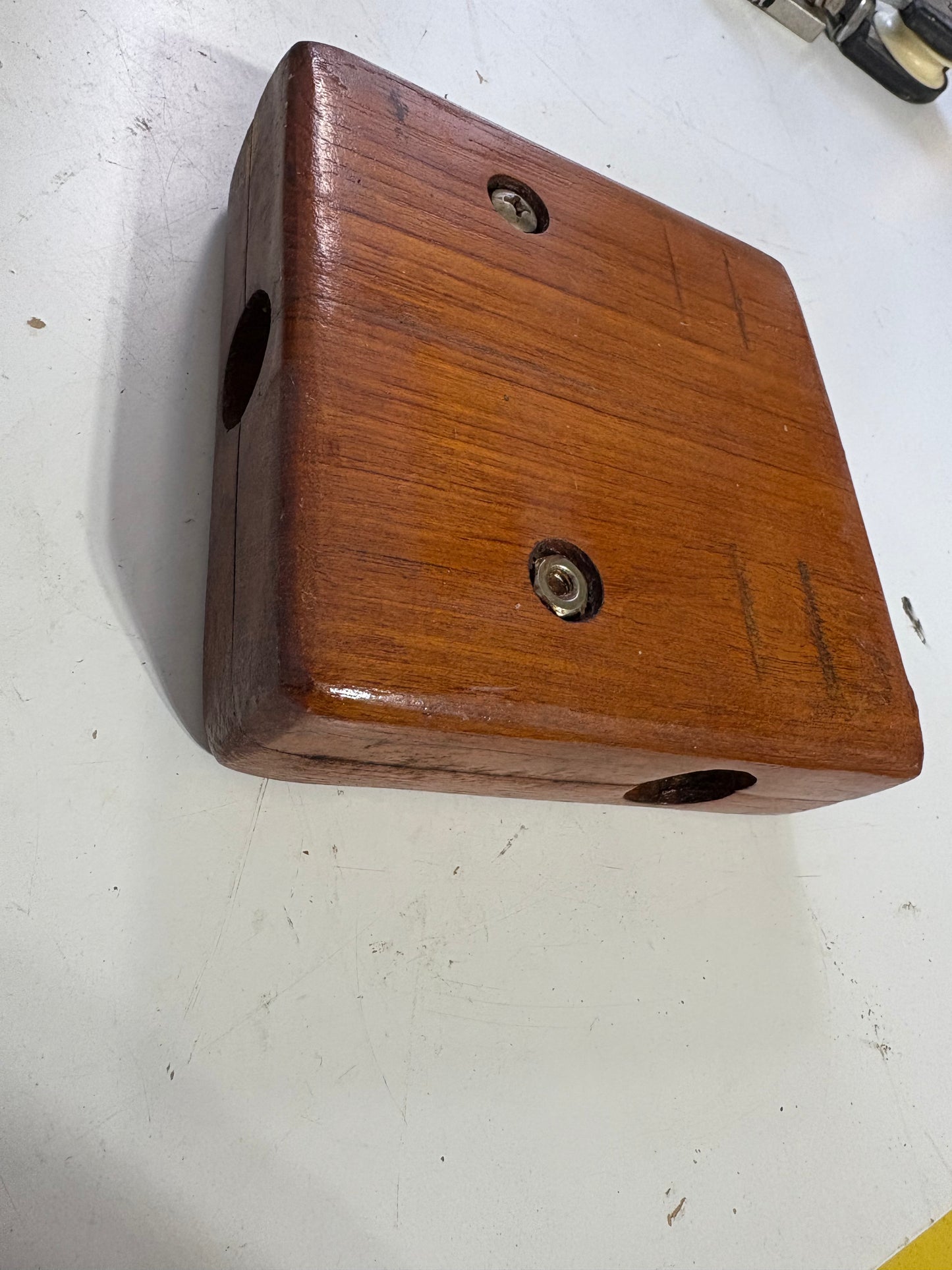 Teak Motor Mount for Stern Railing