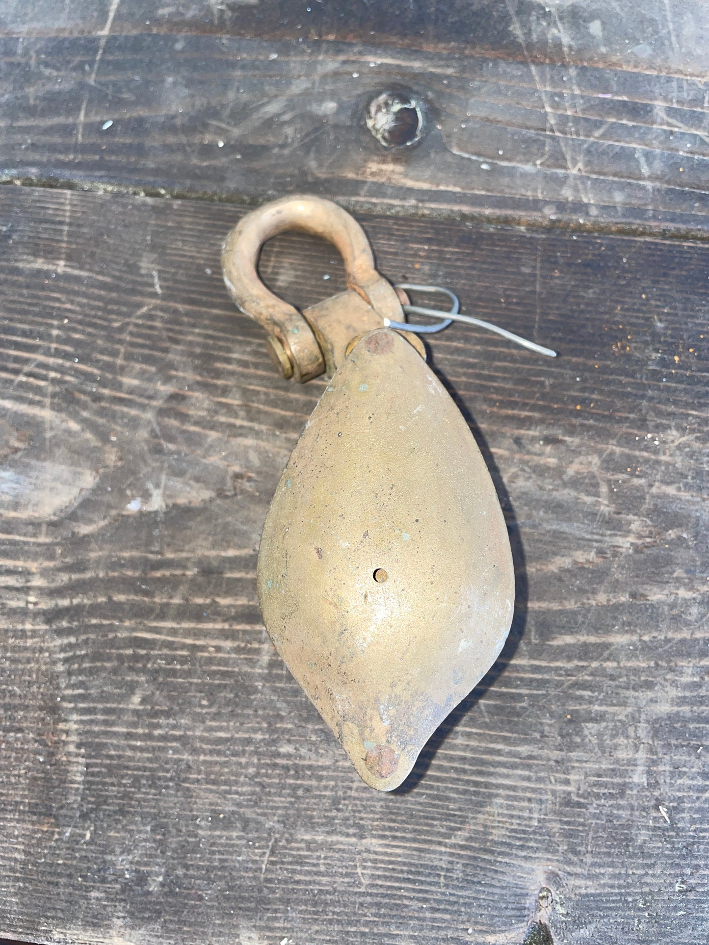 Brass Teardrop Block With Shackle- 7/16” Line