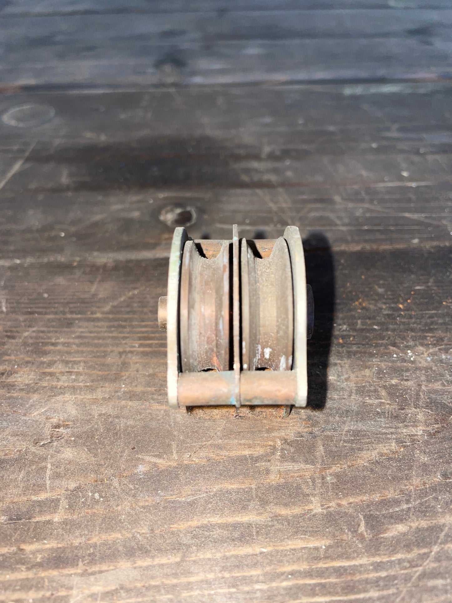 Brass Double 1 3/8” Sheave Block- 5/16” Line