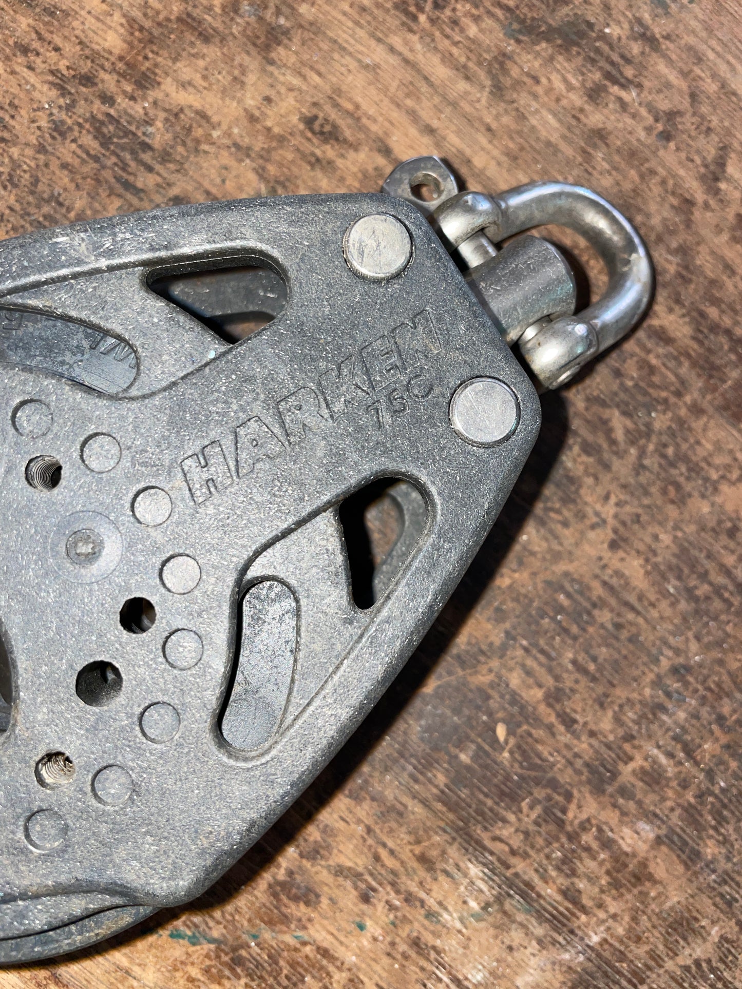 Harken 75C Fiddle Block- 3” & 2” Sheaves- 9/16” Line